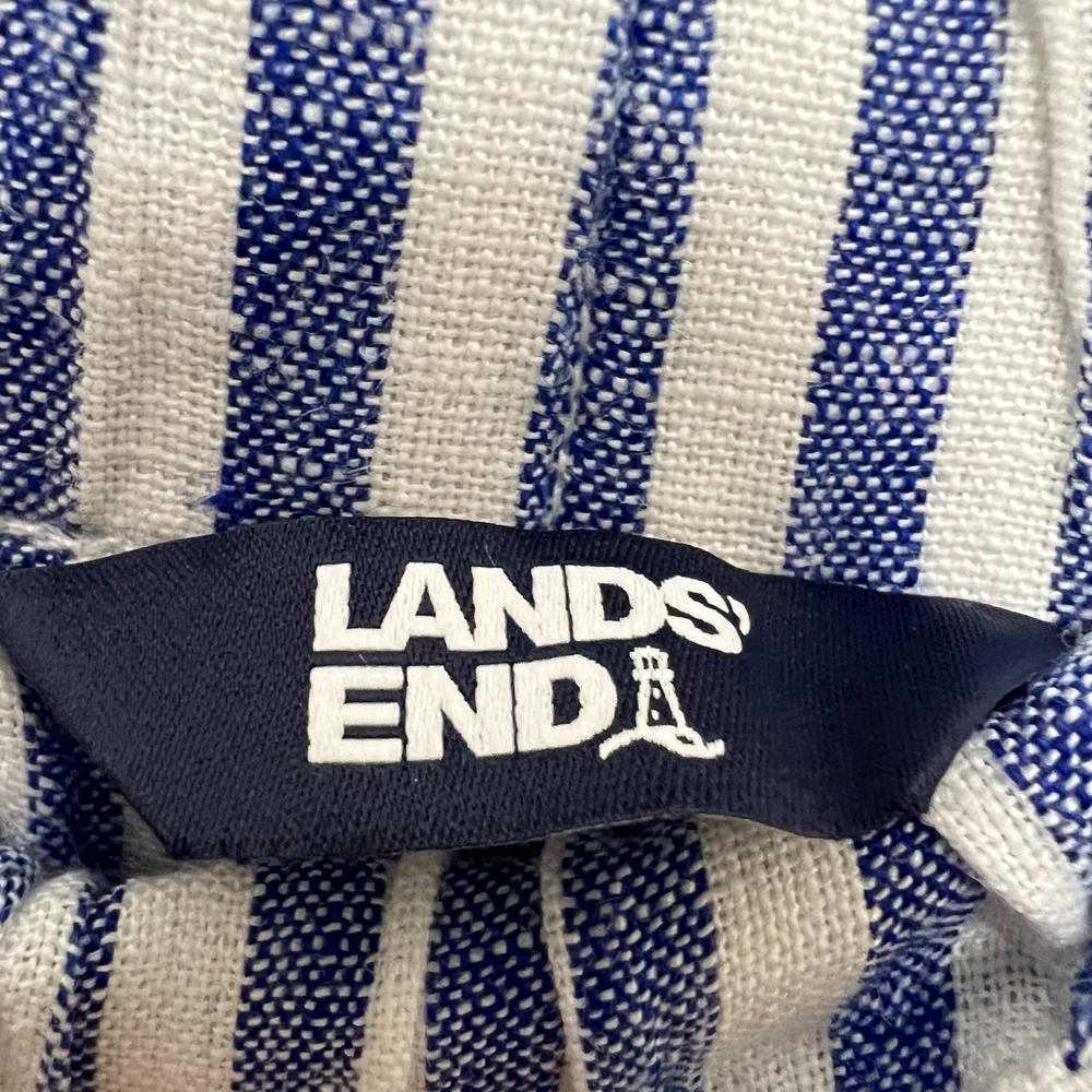 Lands' End Womens Shorts High Rise Striped Blue White Size S Casual Comfort - Picture 3 of 7
